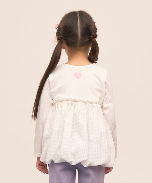 Lycee mine（リセマイン）の「【綿100％】 【速乾・UV・型崩れしない】【どちらが前でもOK】【ムテキT】バルーンペプラムトップス（Tシャツ/カットソー・キッズ・ラベンダー/オフホワイト/ブラック/ミント/カラフル・120cm/90cm/100cm/110cm/130cm/140cm/150cm）」の20枚目の写真