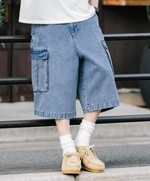 GRANCY】Sweat Docking Design Damage Buggy Denim Pants / スウェット