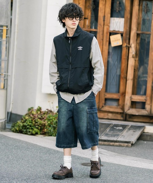 Rocky Monroe（ロッキーモンロー）の「ケミカルウォッシュ オーバーダイ ワイドデニムカーゴハーフショートパンツ（デニムパンツ・メンズ・パープル/インディゴブルー/ブラウン/ケミカルウォッシュ/ライトブラック/ブラック/ワンウォッシュ・XL/L/M）」の19枚目の写真