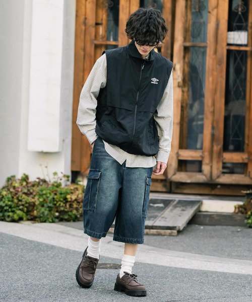 Rocky Monroe（ロッキーモンロー）の「ケミカルウォッシュ オーバーダイ ワイドデニムカーゴハーフショートパンツ（デニムパンツ・メンズ・パープル/インディゴブルー/ブラウン/ケミカルウォッシュ/ライトブラック/ブラック/ワンウォッシュ・XL/L/M）」の20枚目の写真