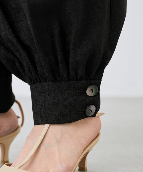 RIVE DROITE(リヴドロワ)の「予約【鮮度抜群/防シワ性/紫外線防止】リネンライクアラジンパンツ(その他パンツ・レディース・ブラック/サンドベージュ・36/38)」の15枚目の写真