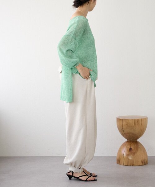 RIVE DROITE(リヴドロワ)の「予約【鮮度抜群/防シワ性/紫外線防止】リネンライクアラジンパンツ(その他パンツ・レディース・ブラック/サンドベージュ・36/38)」の19枚目の写真