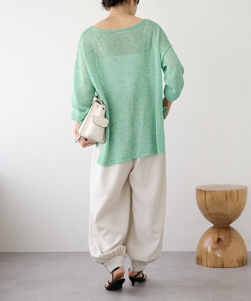 RIVE DROITE(リヴドロワ)の「予約【鮮度抜群/防シワ性/紫外線防止】リネンライクアラジンパンツ(その他パンツ・レディース・ブラック/サンドベージュ・36/38)」の20枚目の写真