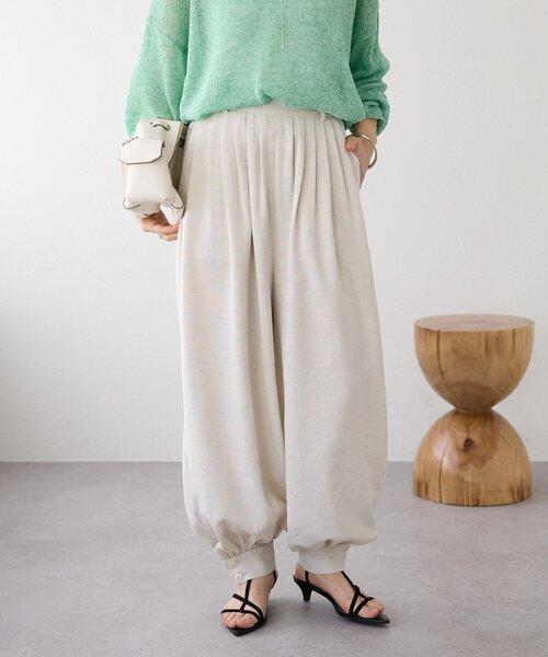 RIVE DROITE(リヴドロワ)の「予約【鮮度抜群/防シワ性/紫外線防止】リネンライクアラジンパンツ(その他パンツ・レディース・ブラック/サンドベージュ・36/38)」の21枚目の写真