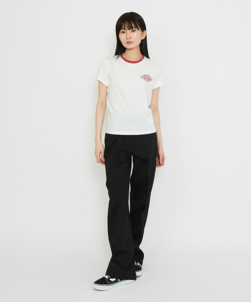 Dickies(ディッキーズ)の「Dickies/ディッキーズ プレーンビル リンガーTシャツ/ワンポイントTシャツ 半袖(Tシャツ/カットソー・レディース・ブルー/ホワイト・SMALL/X-SMALL/MEDIUM)」の15枚目の写真