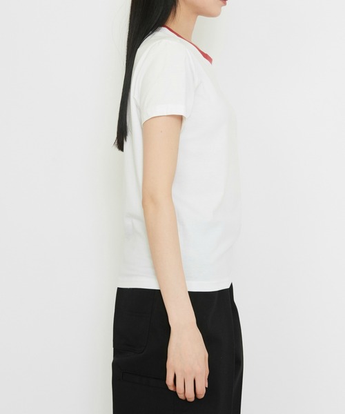 Dickies(ディッキーズ)の「Dickies/ディッキーズ プレーンビル リンガーTシャツ/ワンポイントTシャツ 半袖(Tシャツ/カットソー・レディース・ブルー/ホワイト・SMALL/X-SMALL/MEDIUM)」の8枚目の写真