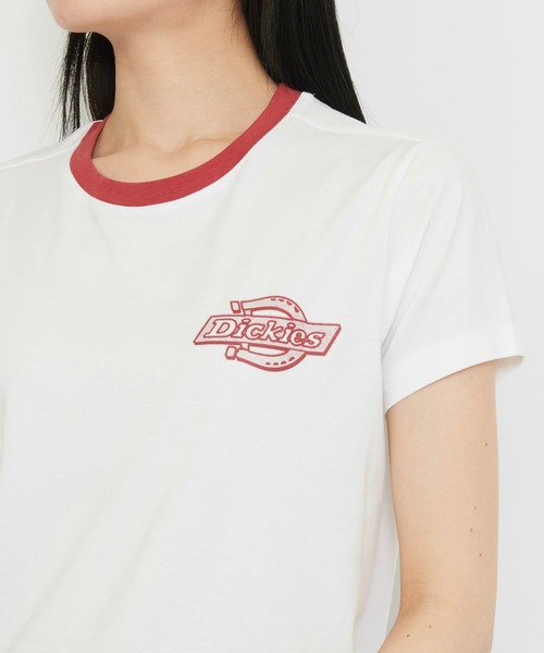 Dickies(ディッキーズ)の「Dickies/ディッキーズ プレーンビル リンガーTシャツ/ワンポイントTシャツ 半袖(Tシャツ/カットソー・レディース・ブルー/ホワイト・SMALL/X-SMALL/MEDIUM)」の9枚目の写真