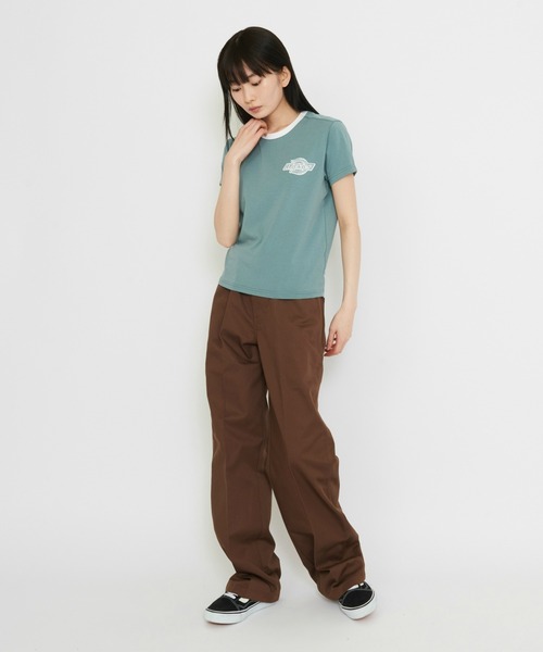 Dickies(ディッキーズ)の「Dickies/ディッキーズ プレーンビル リンガーTシャツ/ワンポイントTシャツ 半袖(Tシャツ/カットソー・レディース・ブルー/ホワイト・SMALL/X-SMALL/MEDIUM)」の4枚目の写真