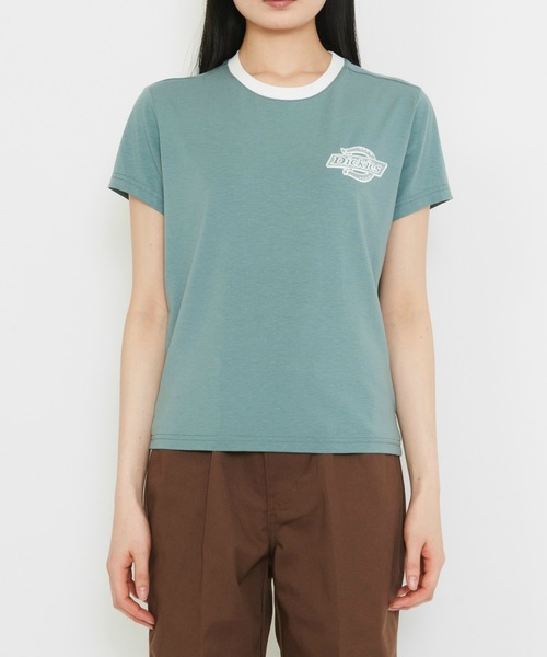 Dickies(ディッキーズ)の「Dickies/ディッキーズ プレーンビル リンガーTシャツ/ワンポイントTシャツ 半袖(Tシャツ/カットソー・レディース・ブルー/ホワイト・SMALL/X-SMALL/MEDIUM)」の10枚目の写真
