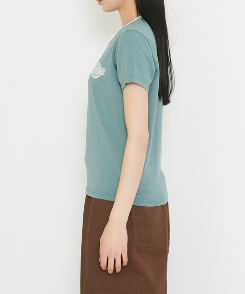 Dickies(ディッキーズ)の「Dickies/ディッキーズ プレーンビル リンガーTシャツ/ワンポイントTシャツ 半袖(Tシャツ/カットソー・レディース・ブルー/ホワイト・SMALL/X-SMALL/MEDIUM)」の11枚目の写真