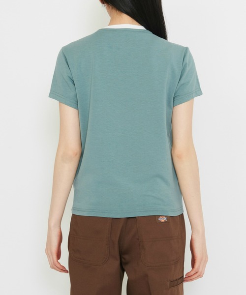 Dickies(ディッキーズ)の「Dickies/ディッキーズ プレーンビル リンガーTシャツ/ワンポイントTシャツ 半袖(Tシャツ/カットソー・レディース・ブルー/ホワイト・SMALL/X-SMALL/MEDIUM)」の12枚目の写真