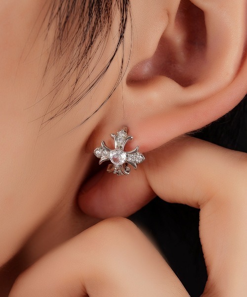MASHIRO(マシロ)の「【MASHIRO】クロスアクリルストーンリングペアピアス ユニセックス(MA/EK553)(ピアス(両耳用)・レディース・シルバー/ゴールド・FREE)」の7枚目の写真