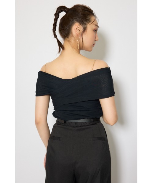 rienda(リエンダ)の「フロントクロスチュールカットトップス 春服 夏服(Tシャツ/カットソー・レディース・ブラック/ライトブルー/ライトイエロー・FREE)」の9枚目の写真