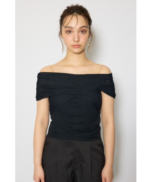 rienda(リエンダ)の「フロントクロスチュールカットトップス 春服 夏服(Tシャツ/カットソー・レディース・ブラック/ライトブルー/ライトイエロー・FREE)」の10枚目の写真