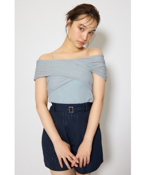 rienda(リエンダ)の「フロントクロスチュールカットトップス 春服 夏服(Tシャツ/カットソー・レディース・ブラック/ライトブルー/ライトイエロー・FREE)」の11枚目の写真