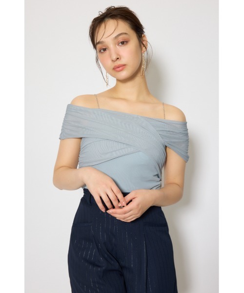 rienda(リエンダ)の「フロントクロスチュールカットトップス 春服 夏服(Tシャツ/カットソー・レディース・ブラック/ライトブルー/ライトイエロー・FREE)」の14枚目の写真