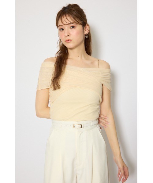 rienda(リエンダ)の「フロントクロスチュールカットトップス 春服 夏服(Tシャツ/カットソー・レディース・ブラック/ライトブルー/ライトイエロー・FREE)」の18枚目の写真