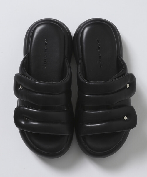 ATELIER BRUGGE（アトリエブルージュ）の「ATELIER BRUGGE/アトリエブルージュ パフィー ベルクロ 厚底 サンダル / 5cmソール (22.5cm～24.5cmサイズ展開)（サンダル・レディース・ブラック・SMALL/MEDIUM/LARGE）」の19枚目の写真