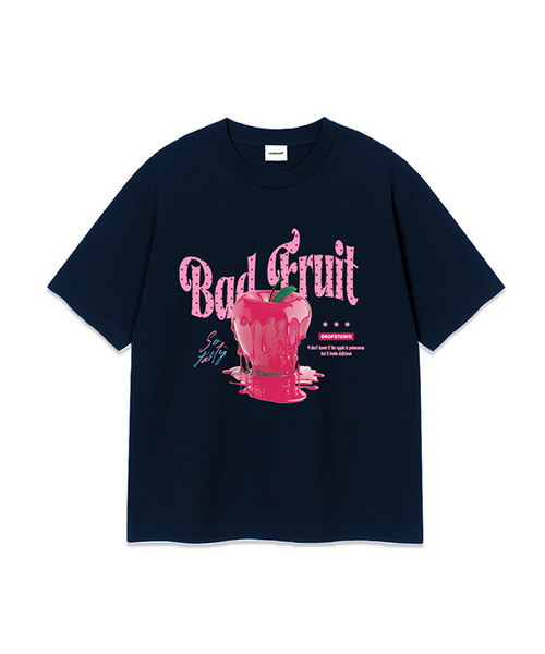 RANDOMOFF(ランダムオフ)の「BAD FRUIT DOT OVER FIT T-SHIRT (3color)(Tシャツ/カットソー・レディース・ホワイト/ブラック/ネイビー・SMALL/MEDIUM/LARGE/X-LARGE)」の3枚目の写真