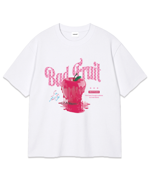 RANDOMOFF(ランダムオフ)の「BAD FRUIT DOT OVER FIT T-SHIRT (3color)(Tシャツ/カットソー・レディース・ホワイト/ブラック/ネイビー・SMALL/MEDIUM/LARGE/X-LARGE)」の5枚目の写真