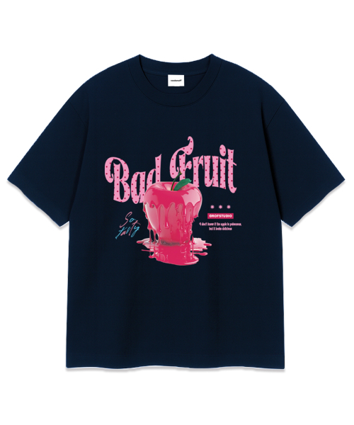 RANDOMOFF(ランダムオフ)の「BAD FRUIT DOT OVER FIT T-SHIRT (3color)(Tシャツ/カットソー・レディース・ホワイト/ブラック/ネイビー・SMALL/MEDIUM/LARGE/X-LARGE)」の6枚目の写真