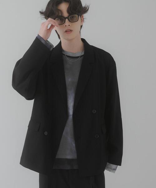 SENSE OF PLACE by URBAN RESEARCH（センスオブプレイスバイアーバンリサーチ）の「『イージーケア/速乾』リネンライクダブルテーラードジャケット（テーラードジャケット・メンズ・ブラック/チャコールグレー/ライトベージュ・MEDIUM/LARGE）」の6枚目の写真