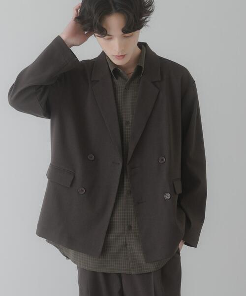 SENSE OF PLACE by URBAN RESEARCH（センスオブプレイスバイアーバンリサーチ）の「『イージーケア/速乾』リネンライクダブルテーラードジャケット（テーラードジャケット・メンズ・ブラック/チャコールグレー/ライトベージュ・MEDIUM/LARGE）」の20枚目の写真