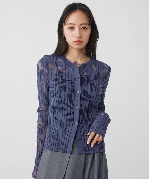 UNITED TOKYO(ユナイテッドトウキョウ)の「オパールニットカーデプルオーバー|シアートップス/細見え/夏服(カーディガン/ボレロ・レディース・ライトグレー/ブラック/ブルー・FREE)」の3枚目の写真