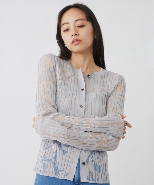 UNITED TOKYO(ユナイテッドトウキョウ)の「オパールニットカーデプルオーバー|シアートップス/細見え/夏服(カーディガン/ボレロ・レディース・ライトグレー/ブラック/ブルー・FREE)」の12枚目の写真
