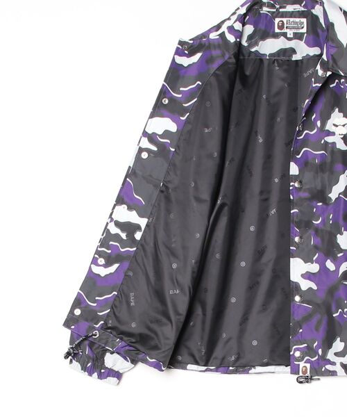 A BATHING APE(アベイシングエイプ)の「GLITCH WOODLAND CAMO COACH JACKET(ミリタリージャケット・メンズ・パープル/グリーン・XX-LARGE/X-LARGE/MEDIUM/SMALL/LARGE)」の8枚目の写真