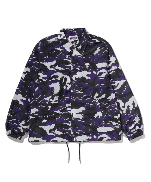 A BATHING APE（アベイシングエイプ）の「GLITCH WOODLAND CAMO COACH JACKET（ミリタリージャケット・メンズ・パープル/グリーン・XX-LARGE/X-LARGE/MEDIUM/SMALL）」の2枚目の写真