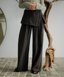 LAULEN | embroidery wrap detail trousers(その他パンツ)