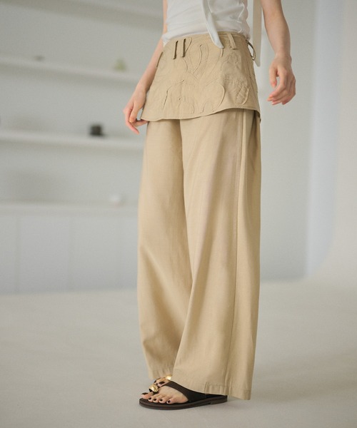 LAULEN(ローレン)の「embroidery wrap detail trousers(その他パンツ・レディース・グレー/ブラック/ベージュ・S/M)」の21枚目の写真