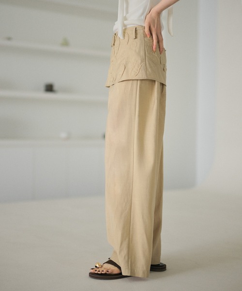 LAULEN(ローレン)の「embroidery wrap detail trousers(その他パンツ・レディース・グレー/ブラック/ベージュ・S/M)」の22枚目の写真