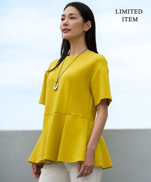 ICB（アイシービー）の「【WEB限定】 ライトダンボール ペプラムプルオーバー（Tシャツ/カットソー・レディース・ブラック系/ブルー系/イエロー系/アイボリー系・LARGE/X-LARGE）」の4枚目の写真