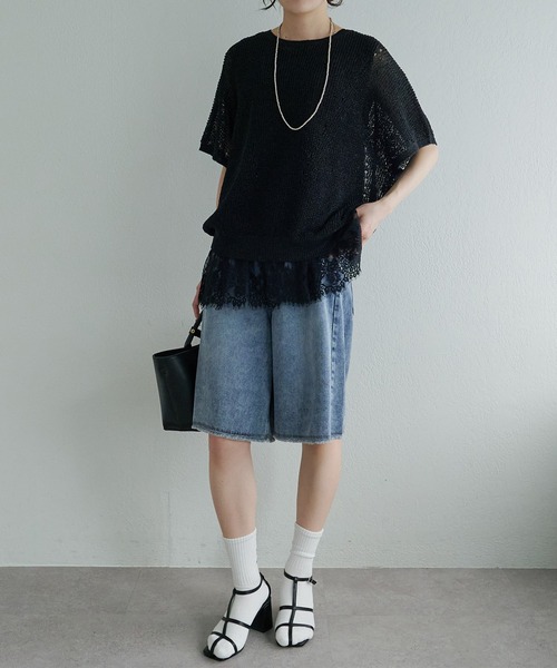 レースヘムノースリーブカットソー（Tシャツ/カットソー）｜PUAL CE