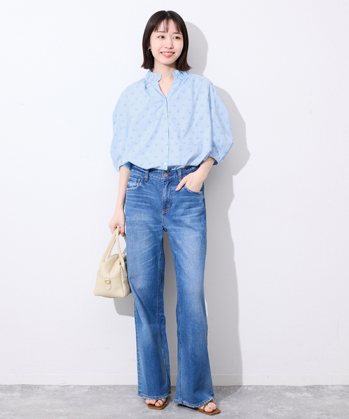 SLOBE IENA(スローブイエナ)の「《WEB・一部店舗限定》フラワー刺繍5分袖ブラウス(シャツ/ブラウス・レディース・スカイブルー/ブラック/ピンク・FREE)」の13枚目の写真