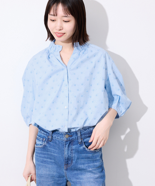 SLOBE IENA(スローブイエナ)の「《WEB・一部店舗限定》フラワー刺繍5分袖ブラウス(シャツ/ブラウス・レディース・スカイブルー/ブラック/ピンク・FREE)」の18枚目の写真