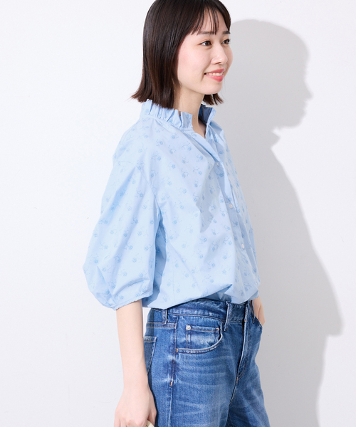 SLOBE IENA(スローブイエナ)の「《WEB・一部店舗限定》フラワー刺繍5分袖ブラウス(シャツ/ブラウス・レディース・スカイブルー/ブラック/ピンク・FREE)」の19枚目の写真
