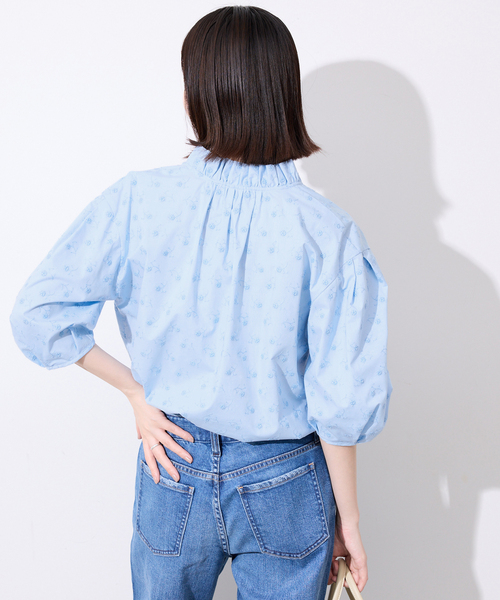 SLOBE IENA(スローブイエナ)の「《WEB・一部店舗限定》フラワー刺繍5分袖ブラウス(シャツ/ブラウス・レディース・スカイブルー/ブラック/ピンク・FREE)」の22枚目の写真