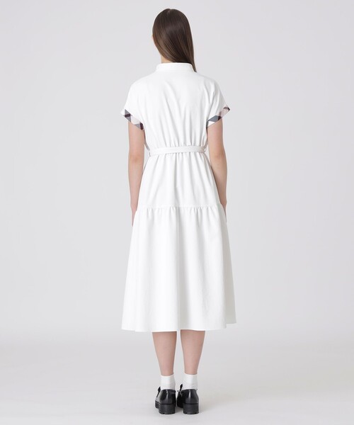 BLUE LABEL CRESTBRIDGE(ブルーレーベルクレストブリッジ)の「【防透け】【UVカット】【遮熱】【接触冷感】ドライツイルシャツカラードレス(ワンピース・レディース・オフホワイト・38/36)」の3枚目の写真