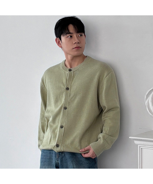 MINDBRIDGE（マインドブリッジ）の「[COUTURE]ラウンドセミオーバーフィットカーディガン - 3カラー（カーディガン/ボレロ・メンズ・キャメル/ライトカーキ・95/100/105/110）」の2枚目の写真
