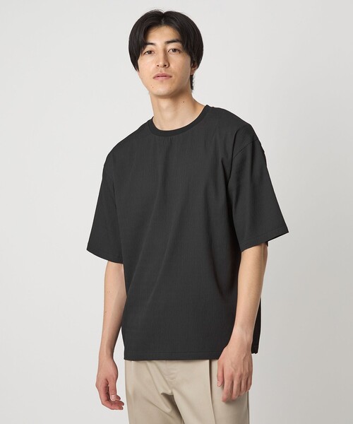 A DAY IN THE LIFE UNITED ARROWS（アデイインザライフユナイテッドアローズ）の「ウェイブ シャーリング リラックス カットソー＜A DAY IN THE LIFE＞（Tシャツ/カットソー・メンズ・ブラック/ナチュラル・L/M）」の3枚目の写真