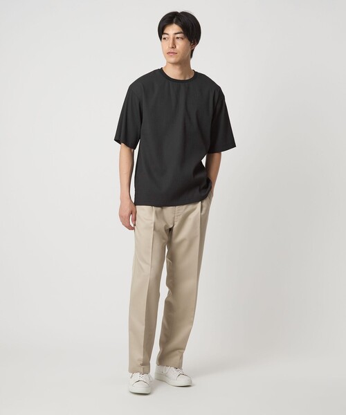 A DAY IN THE LIFE UNITED ARROWS（アデイインザライフユナイテッドアローズ）の「ウェイブ シャーリング リラックス カットソー＜A DAY IN THE LIFE＞（Tシャツ/カットソー・メンズ・ブラック/ナチュラル・L/M）」の4枚目の写真