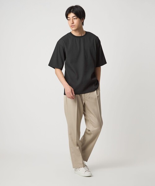 A DAY IN THE LIFE UNITED ARROWS（アデイインザライフユナイテッドアローズ）の「ウェイブ シャーリング リラックス カットソー＜A DAY IN THE LIFE＞（Tシャツ/カットソー・メンズ・ブラック/ナチュラル・L/M）」の5枚目の写真
