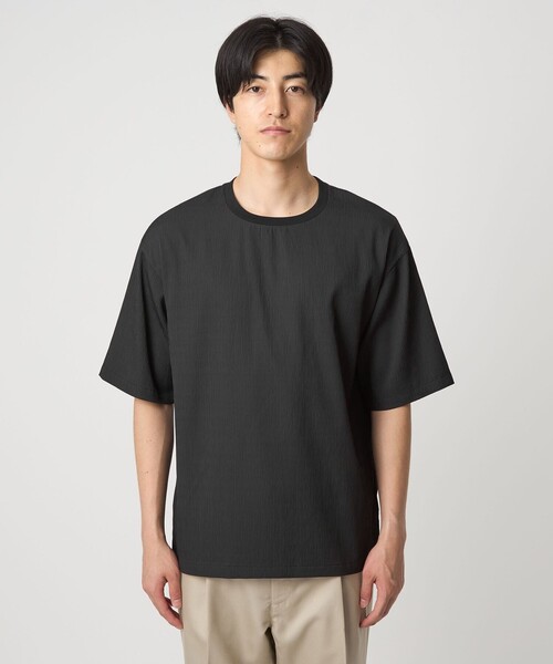 A DAY IN THE LIFE UNITED ARROWS（アデイインザライフユナイテッドアローズ）の「ウェイブ シャーリング リラックス カットソー＜A DAY IN THE LIFE＞（Tシャツ/カットソー・メンズ・ブラック/ナチュラル・L/M）」の6枚目の写真