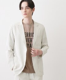 Dessin（デッサン）の「【セットアップ可/洗える】サッカー素材ジャケット（テーラードジャケット）」