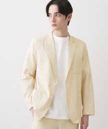 Dessin（デッサン）の「【セットアップ可/洗える】サッカー素材ジャケット（テーラードジャケット）」