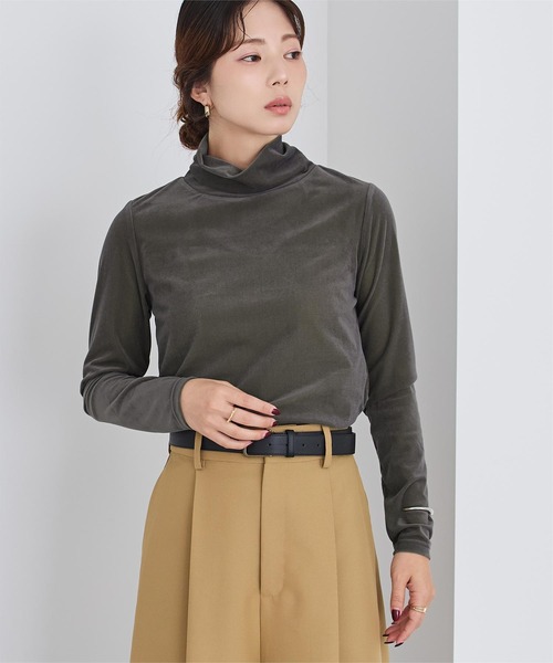 UR'S(ユアーズ)の「シアーベロアタートルネックプルオーバー(Tシャツ/カットソー・レディース・チャコール/ブラック/ブラウン/アイボリー・S/M/L)」の18枚目の写真