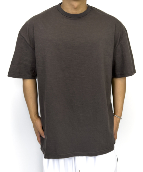 PACIENCIA(パシエンシア)の「無地オーバーサイズスラブ半袖CHARCOAL(Tシャツ/カットソー・メンズ・その他・LARGE/X-LARGE/XX-LARGE)」の1枚目の写真